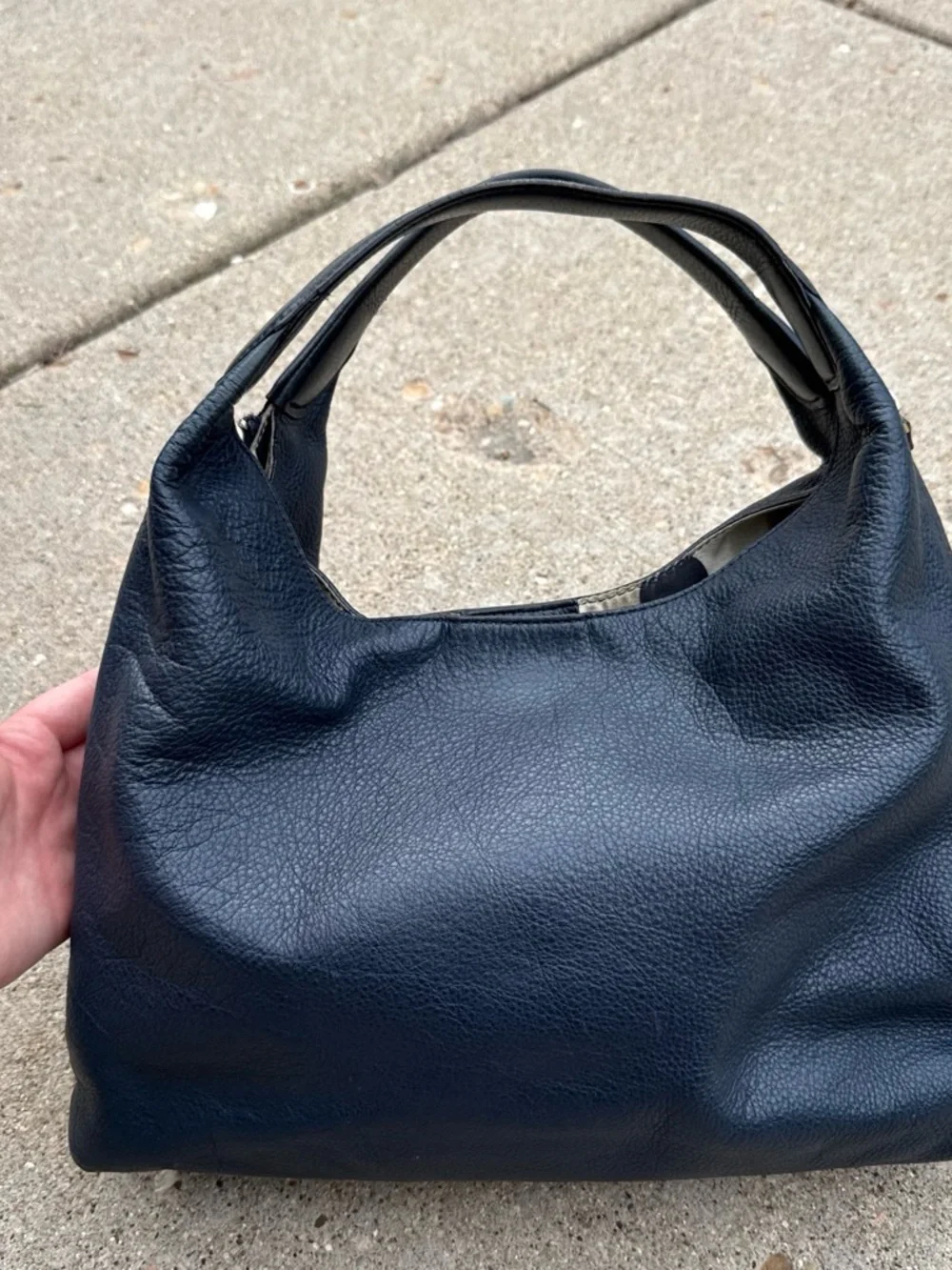 kate spade New York Navy Pebbled Leather Hobo Bag